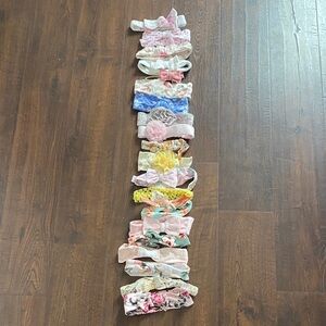 20 Baby Girls Floral & Pastel Headband Sets Soft Elastic Styles